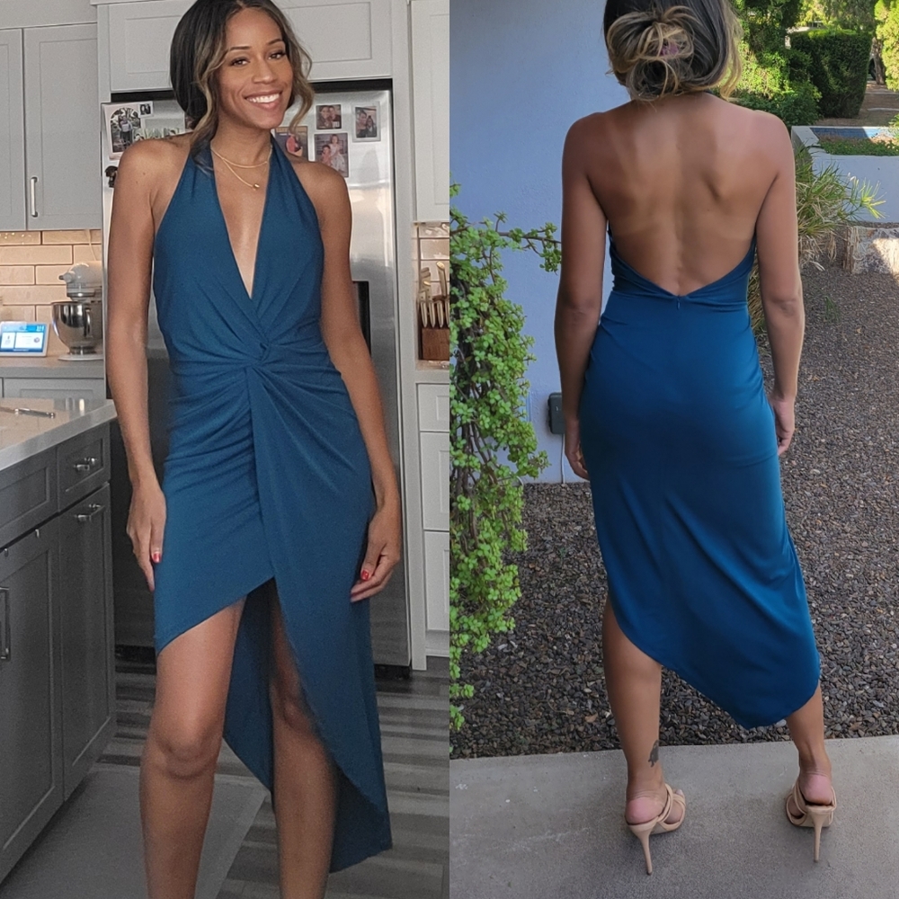 ASTR Turquoise Asymmetrical Dress